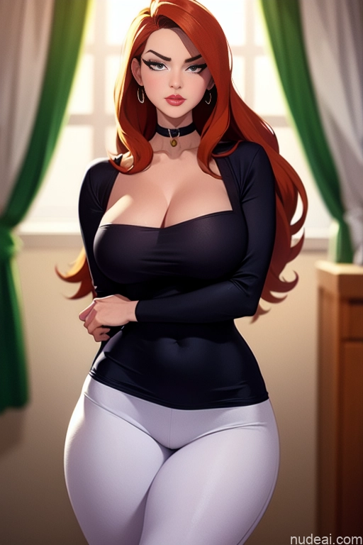 related ai porn images free for Woman Beautiful Tall Perfect Body 20s Serious Ginger Long Hair Dutch Bedroom Choker Casual Dress