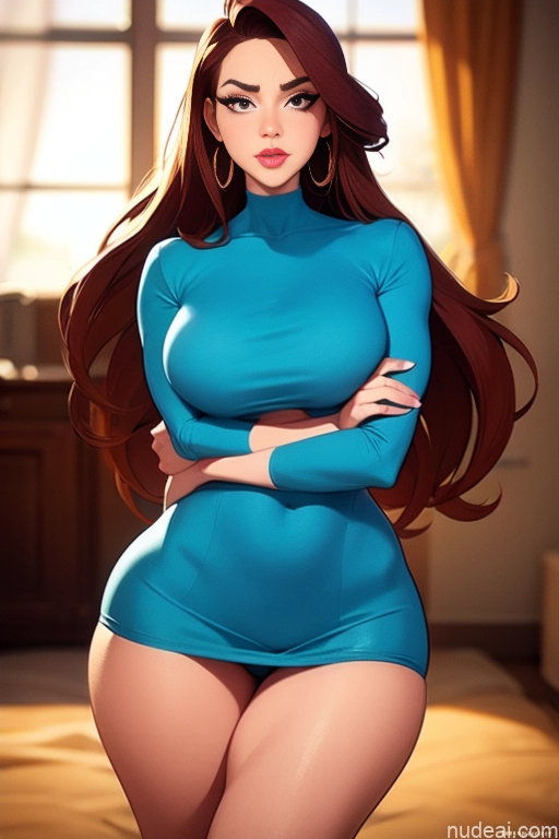 related ai porn images free for Woman Beautiful Tall Perfect Body 20s Serious Ginger Long Hair Dutch Bedroom Dress Casual