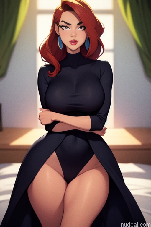 related ai porn images free for Woman Beautiful Tall Perfect Body Long Hair 20s Serious Ginger Dutch Bedroom Casual Dress