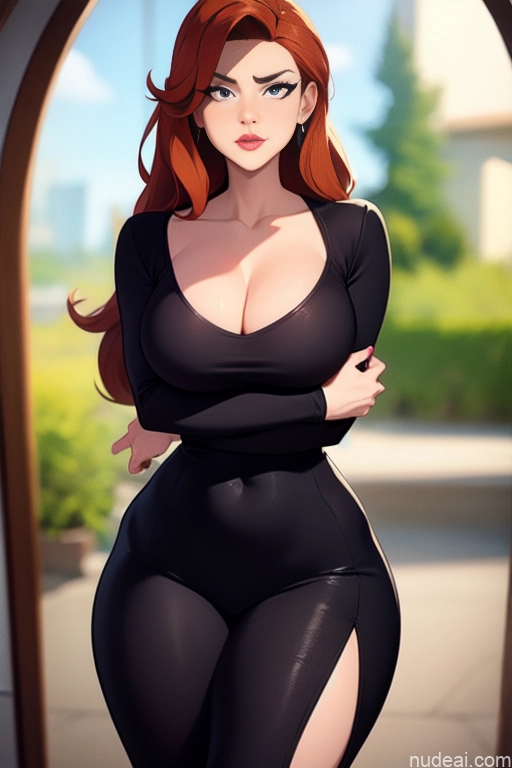 related ai porn images free for Woman Beautiful Tall Perfect Body Long Hair 20s Serious Ginger Dutch Bedroom Casual Dress
