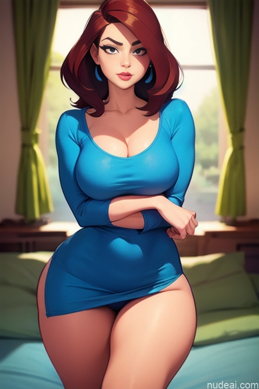 related ai porn images free for Woman Beautiful Tall Perfect Body Long Hair 20s Serious Ginger Dutch Bedroom Casual Dress