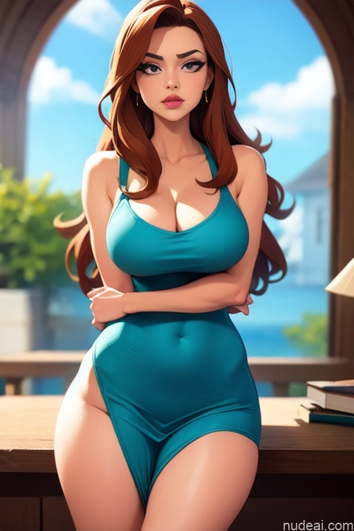 related ai porn images free for Woman Beautiful Tall Perfect Body Long Hair 20s Serious Ginger Dutch Bedroom Casual Dress