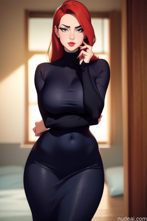 related ai porn images free for Woman Beautiful Tall Perfect Body Long Hair 20s Serious Ginger Dutch Bedroom Casual Dress