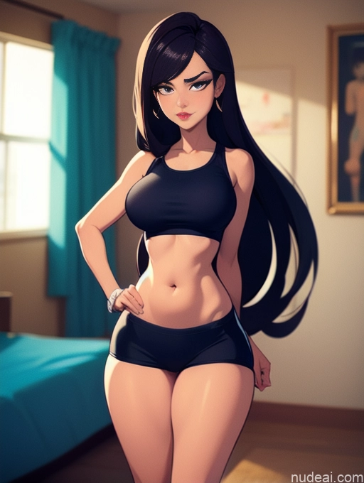 related ai porn images free for Woman Beautiful Tall Perfect Body Long Hair 20s Serious Seductive Ginger Dutch Bedroom Short Shorts Sports Bra Create An Open Vagina
