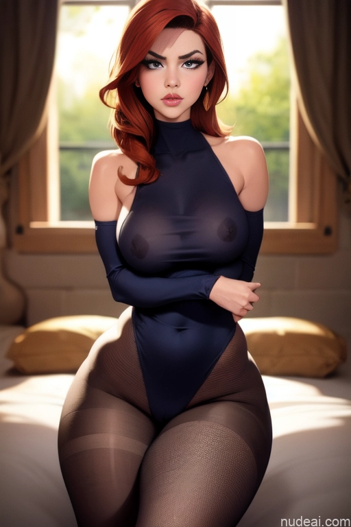 related ai porn images free for Woman Beautiful Tall Perfect Body Long Hair 20s Serious Ginger Dutch Bedroom Front View Ninja Naked Bandage