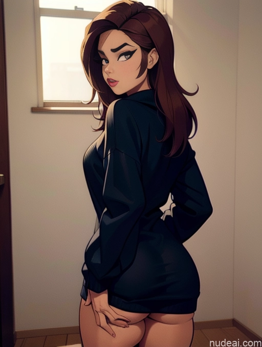 related ai porn images free for Woman Beautiful Tall Perfect Body Long Hair 20s Serious Ginger Dutch Bedroom Front View Pet Play Oversized Sweater/Hoodie