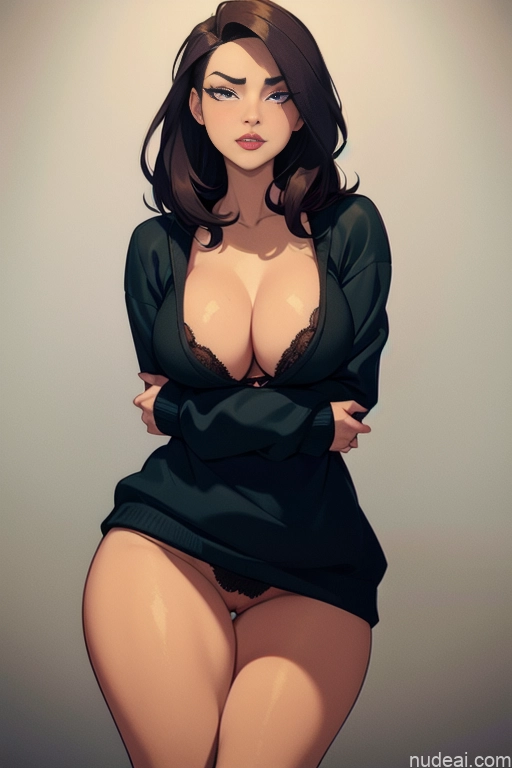 related ai porn images free for Woman Beautiful Tall Perfect Body Long Hair 20s Serious Ginger Dutch Bedroom Front View Oversized Sweater/Hoodie Push-up Bra Partially Nude