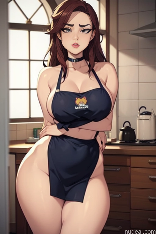 related ai porn images free for Woman Beautiful Tall Perfect Body Long Hair 20s Serious Ginger Irish Front View Bows Choker Pet Play Kitchen Kitchen Apron - Naked & Not Naked