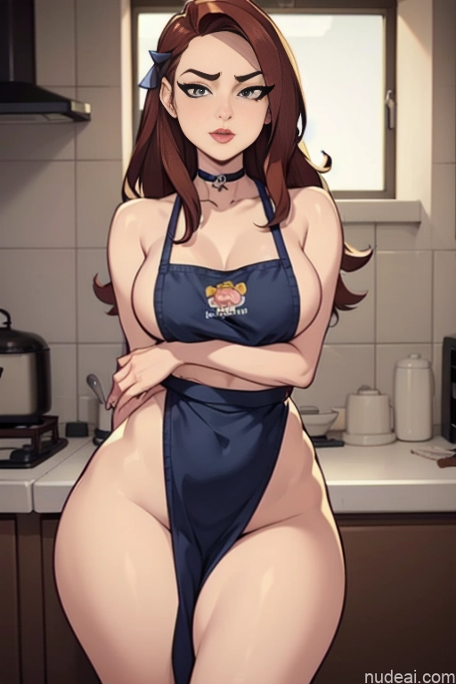 related ai porn images free for Woman Beautiful Tall Perfect Body Long Hair 20s Serious Ginger Irish Front View Bows Choker Pet Play Kitchen Kitchen Apron - Naked & Not Naked