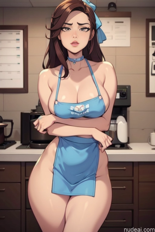 related ai porn images free for Woman Beautiful Tall Perfect Body Long Hair 20s Serious Ginger Irish Front View Bows Choker Pet Play Kitchen Kitchen Apron - Naked & Not Naked