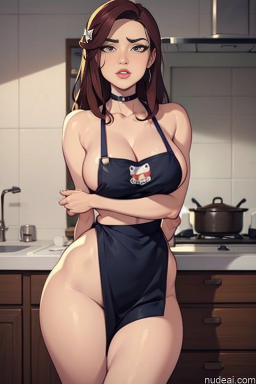 related ai porn images free for Woman Beautiful Tall Perfect Body Long Hair 20s Serious Ginger Irish Front View Bows Choker Pet Play Kitchen Kitchen Apron - Naked & Not Naked