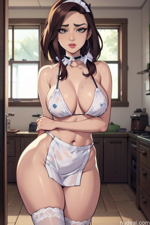 related ai porn images free for Woman Beautiful Tall Perfect Body Long Hair 20s Serious Ginger Irish Kitchen Front View Bows Choker Maid Pet Play Kitchen Apron - Naked & Not Naked Maid Bikini