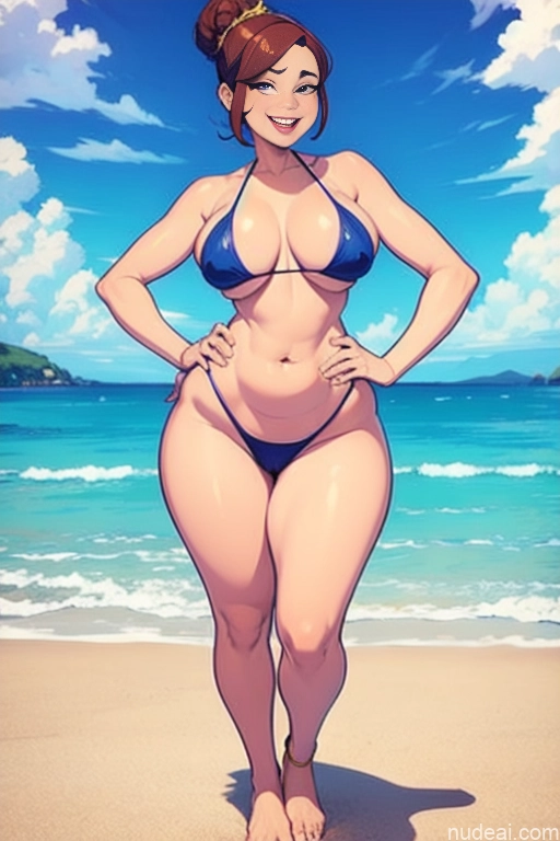 related ai porn images free for Small Tits Fairer Skin 40s Brunette Hair Bun Detailed Beach Skinny Happy Laughing Bikini Milf