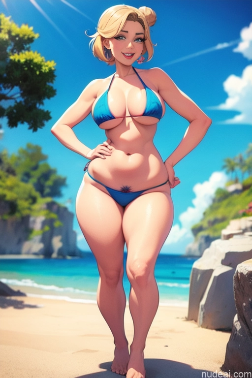 related ai porn images free for Small Tits Fairer Skin 40s Brunette Hair Bun Detailed Beach Skinny Happy Laughing Bikini Milf