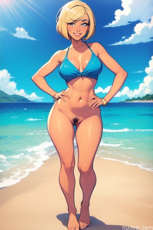 related ai porn images free for Pubic Hair Nude Detailed Hairy Women Happy Small Tits Beautiful Beach Blonde Short Hair Skinny 18 Tanned Skin
