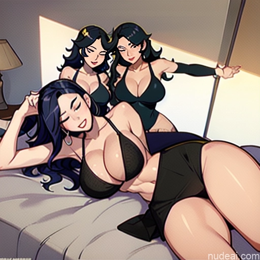 related ai porn images free for Busty Beautiful 30s Black Hair Messy Bedroom Deep V-Neck Dress Cleavage Perfect Body Hourglass Orgasm Perfect Boobs One Miss Universe Model