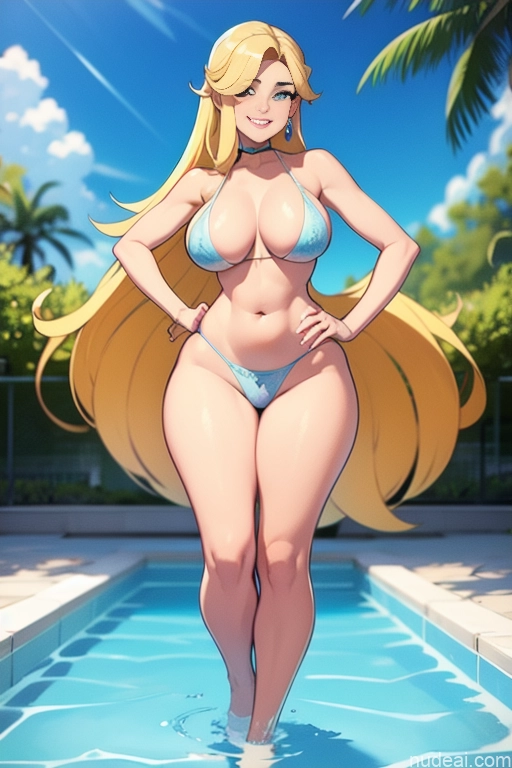 related ai porn images free for Beautiful Detailed Fairer Skin Blonde Happy Laughing Miss Universe Model 18 Small Tits Skinny Pool Bikini