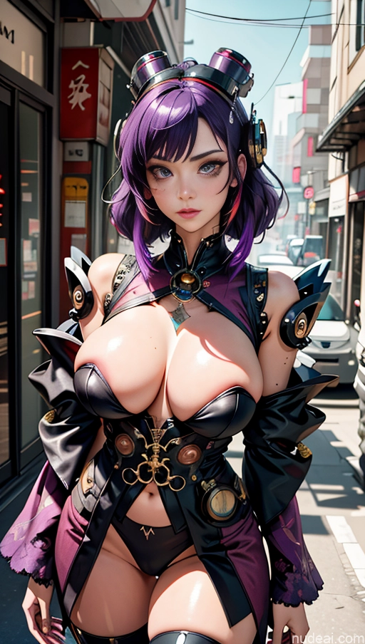 related ai porn images free for Beautiful Pubic Hair Dynamic View Cyborg Purple Hair Futuristic Alternative Jewelry Steampunk Kimono Huge Sagging Breasts Cyberpunk Chubby Thick Fat
