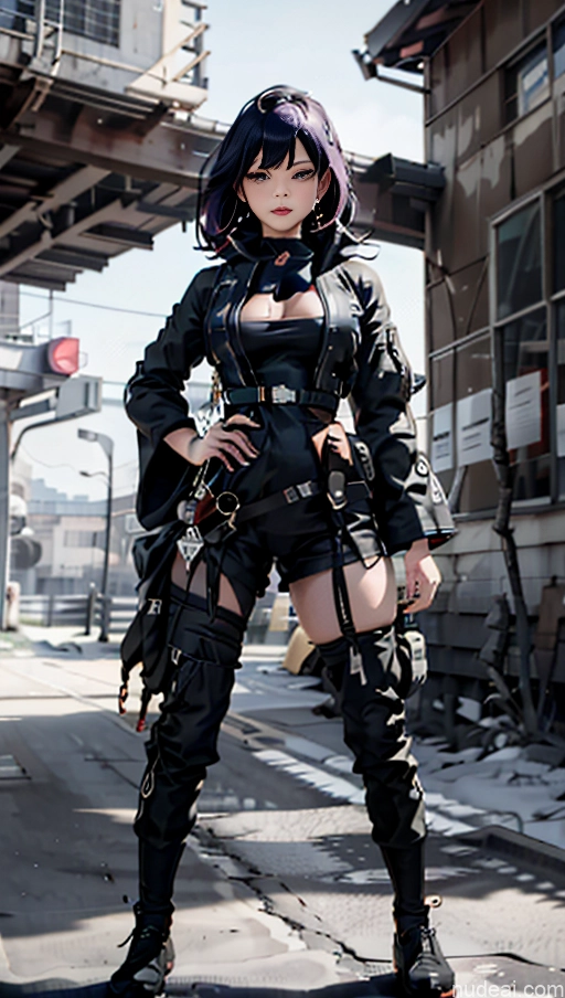 Beautiful Pubic Hair Dynamic View Cyborg Purple Hair Alternative Jewelry Steampunk Kimono Huge Sagging Breasts Cyberpunk Chubby Thick Fat Battlefield Spread Pussy Urban Samurai V2