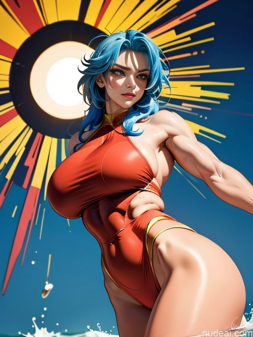 Bodybuilder Huge Boobs Beautiful Muscular Abs Thick Big Hips Tall 30s Detailed Ganyu: Genshin Impact Cosplayers